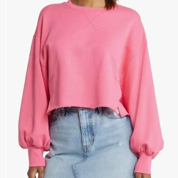 Frame Women’s Preppy Easy Shirt-Tail Slouchy Sweatshirt NWT- Sz L‎ - Picture 1 of 8
